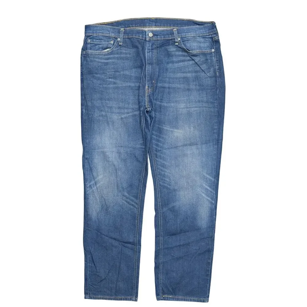 Levi's Men's Blue 541 Athletic Straight Jeans 42x34 Zip Solid Cotton Blend